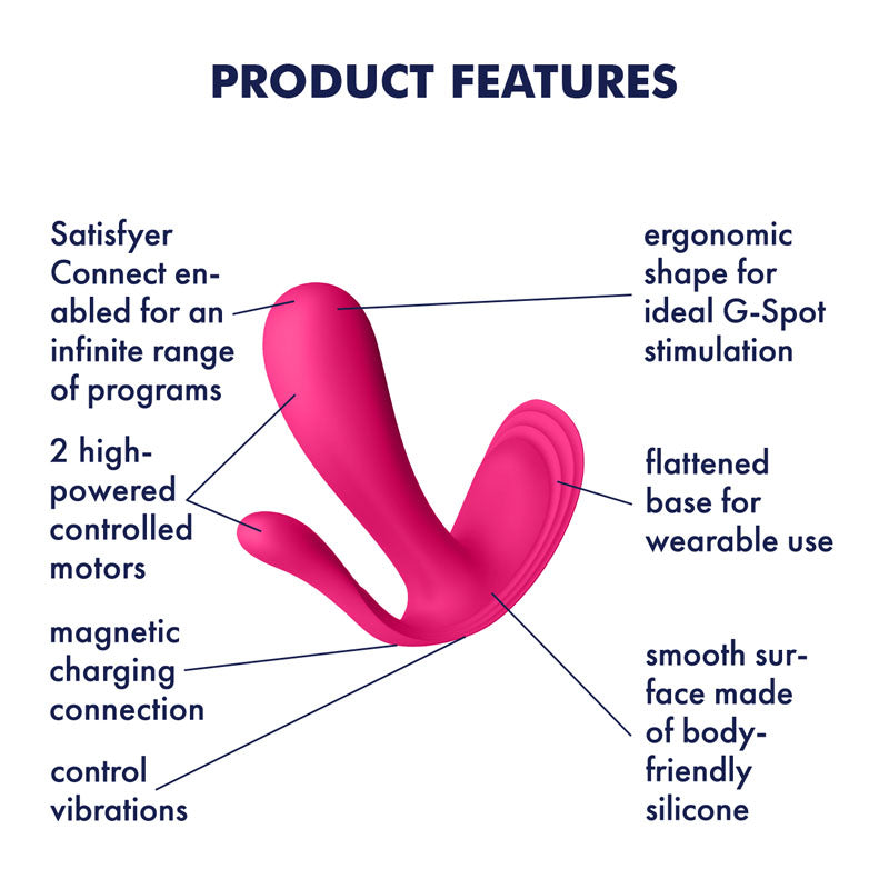 Satisfyer Top Secret+ Pink - Pink USB Rechargeable Wearable Vibrator with App Control