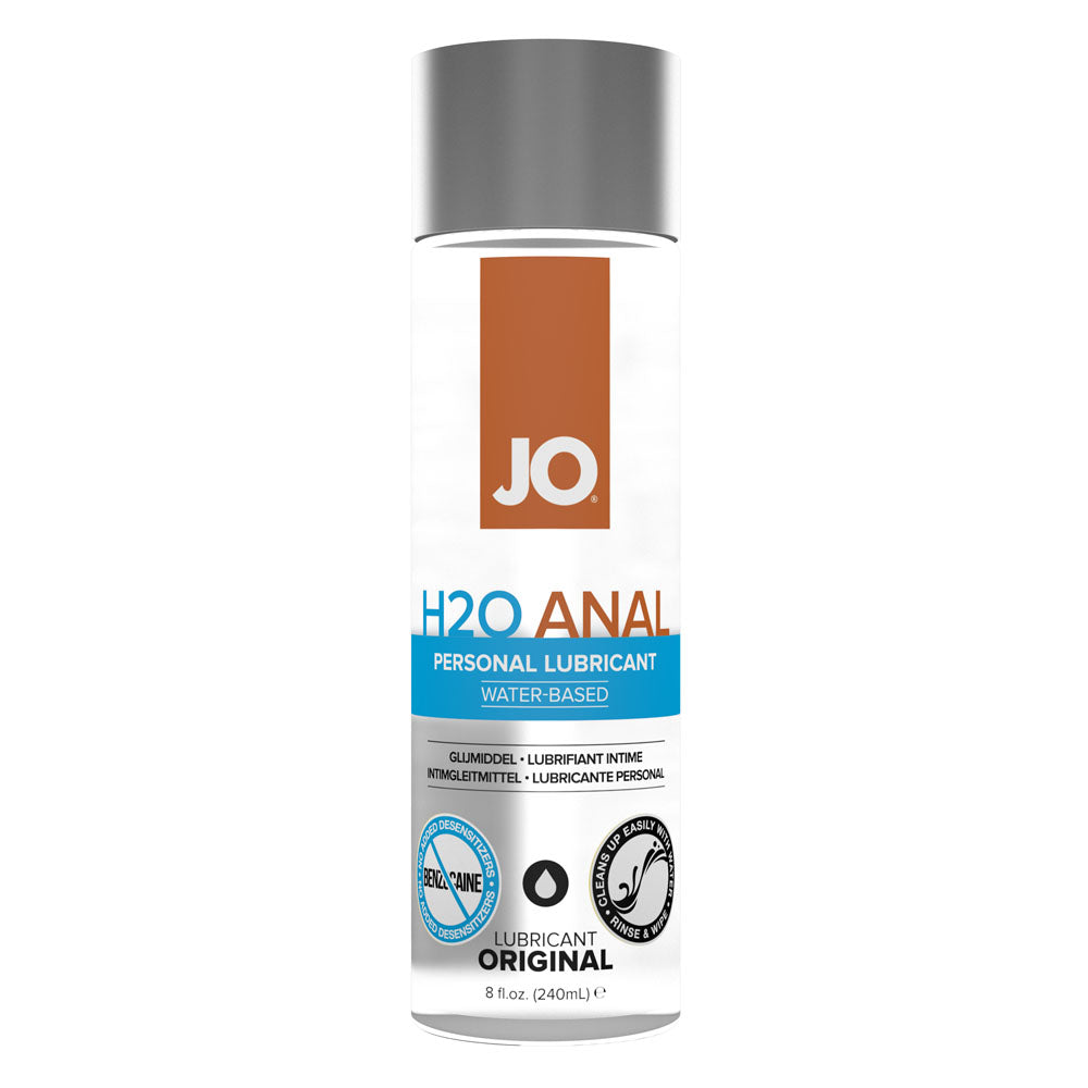 JO H2O Anal Lube - 240 mL - Water Based Anal Lubricant - 240 ml Bottle