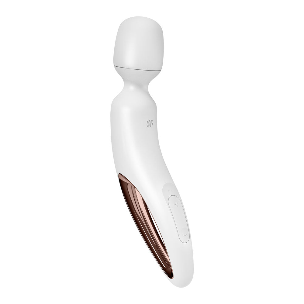 Satisfyer Wand-erland - White - White/Rose Gold USB Rechargeable Massage Wand