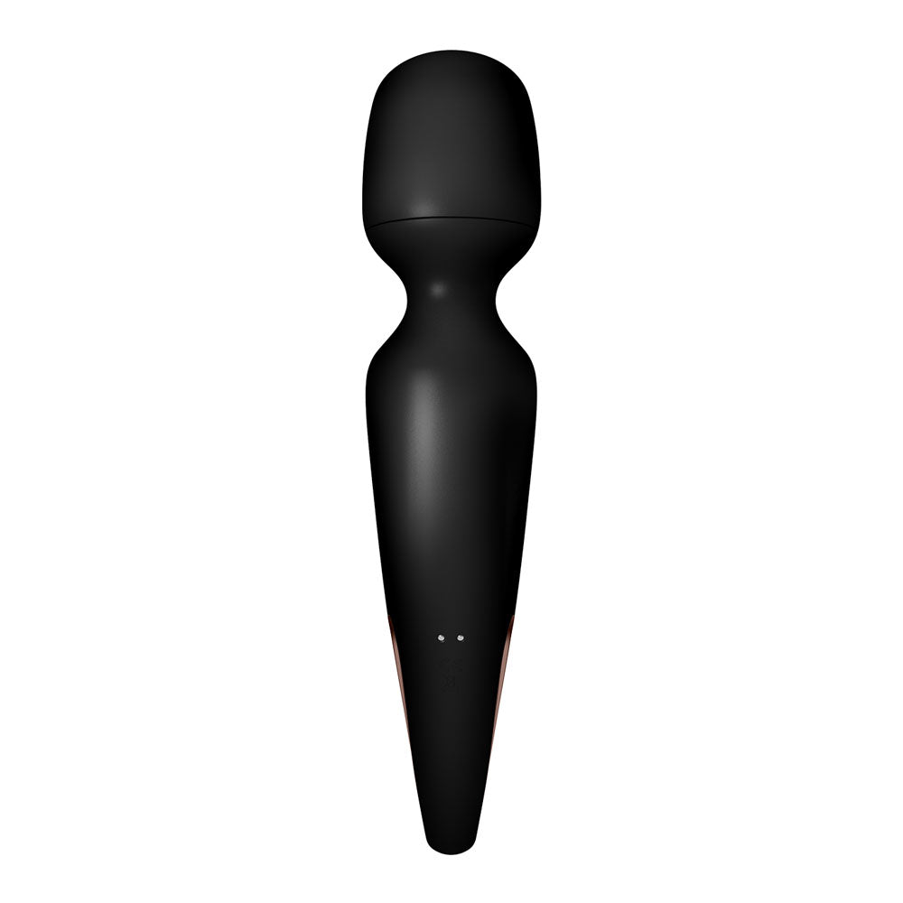 Satisfyer Wand-erland - Black - Black/Rose Gold USB Rechargeable Massage Wand