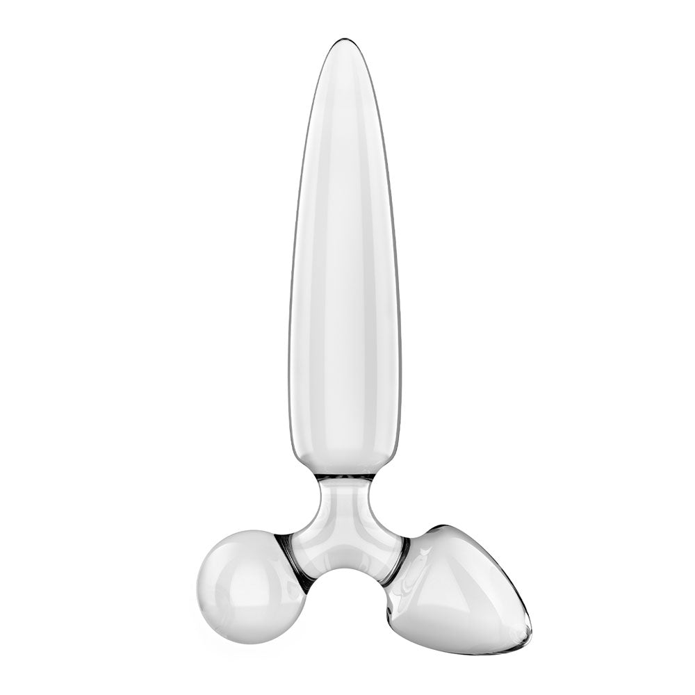 Satisfyer Triple Crystal 1 - Clear - Clear Glass 3-in-1 Butt Plug