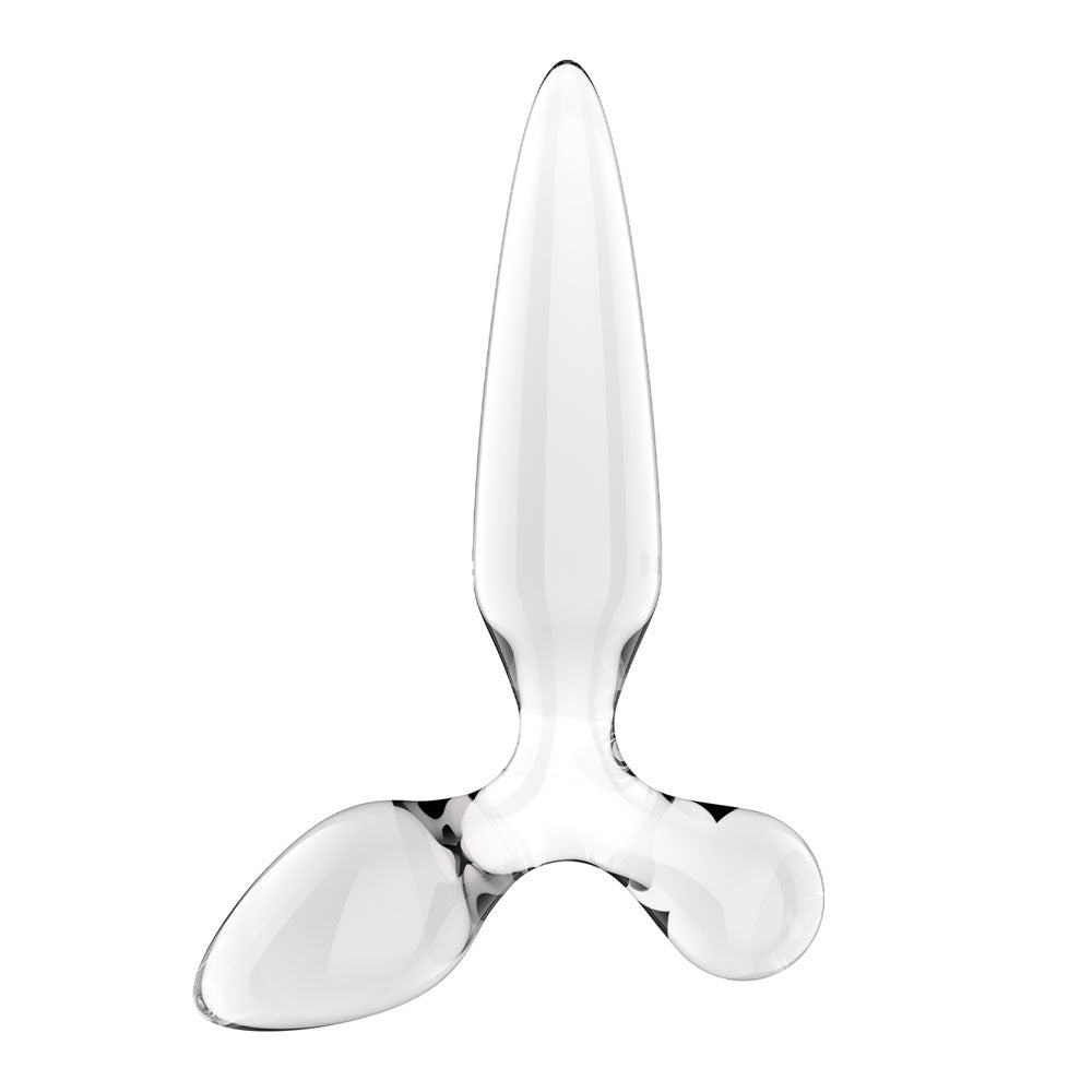 Satisfyer Triple Crystal 2 - Clear - Clear Glass 3-in-1 Butt Plug