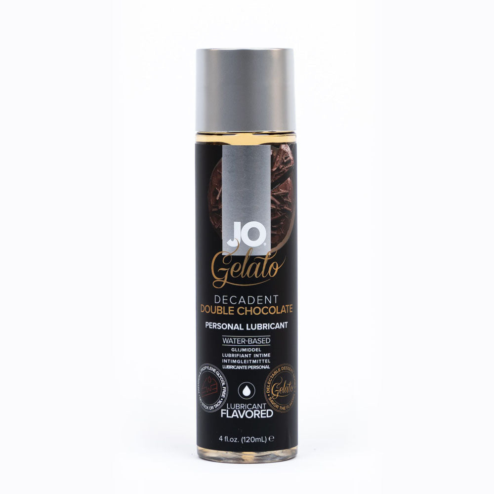 JO Gelato Decadent Double Chocolate Lubricant - 120 mL - Chocolate Flavoured Water Based Lubricant - 120 ml Bottle