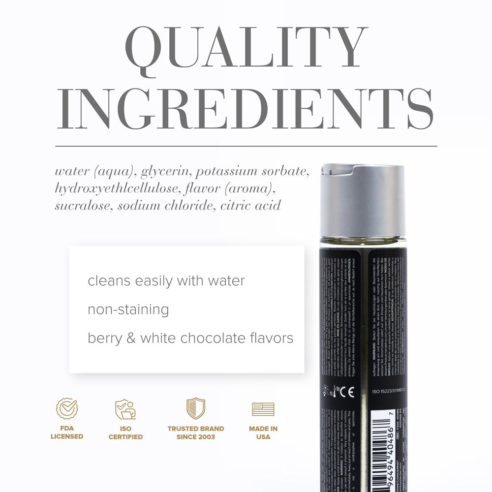 JO Gelato White Chocolate Raspberry Lube - 120 mL - White Chocolate Raspberry Flavoured Water Based Lubricant - 120 ml Bottle