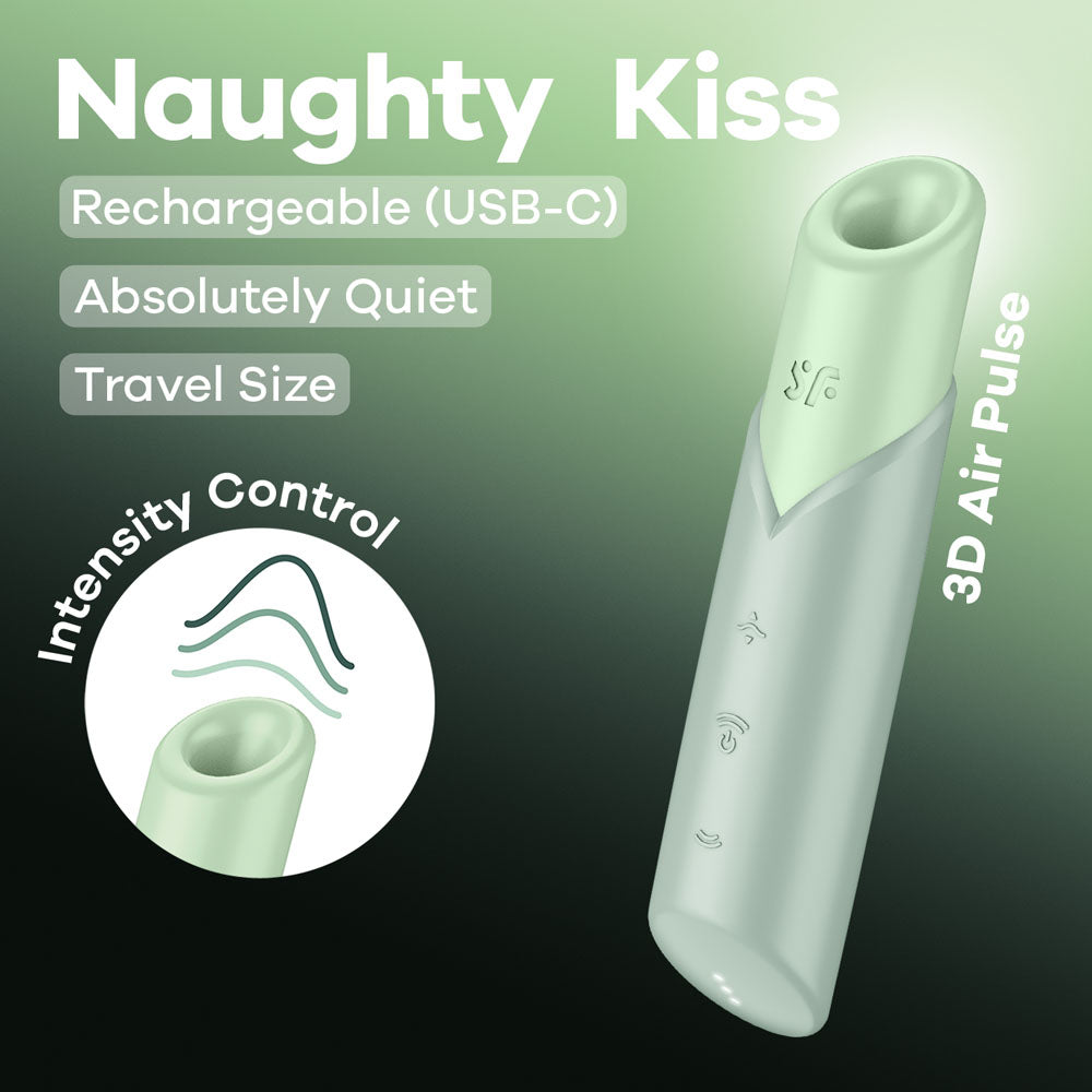 Satisfyer Naughty Kiss - Mint Green USB Rechargeable Air Pulse Stimulator