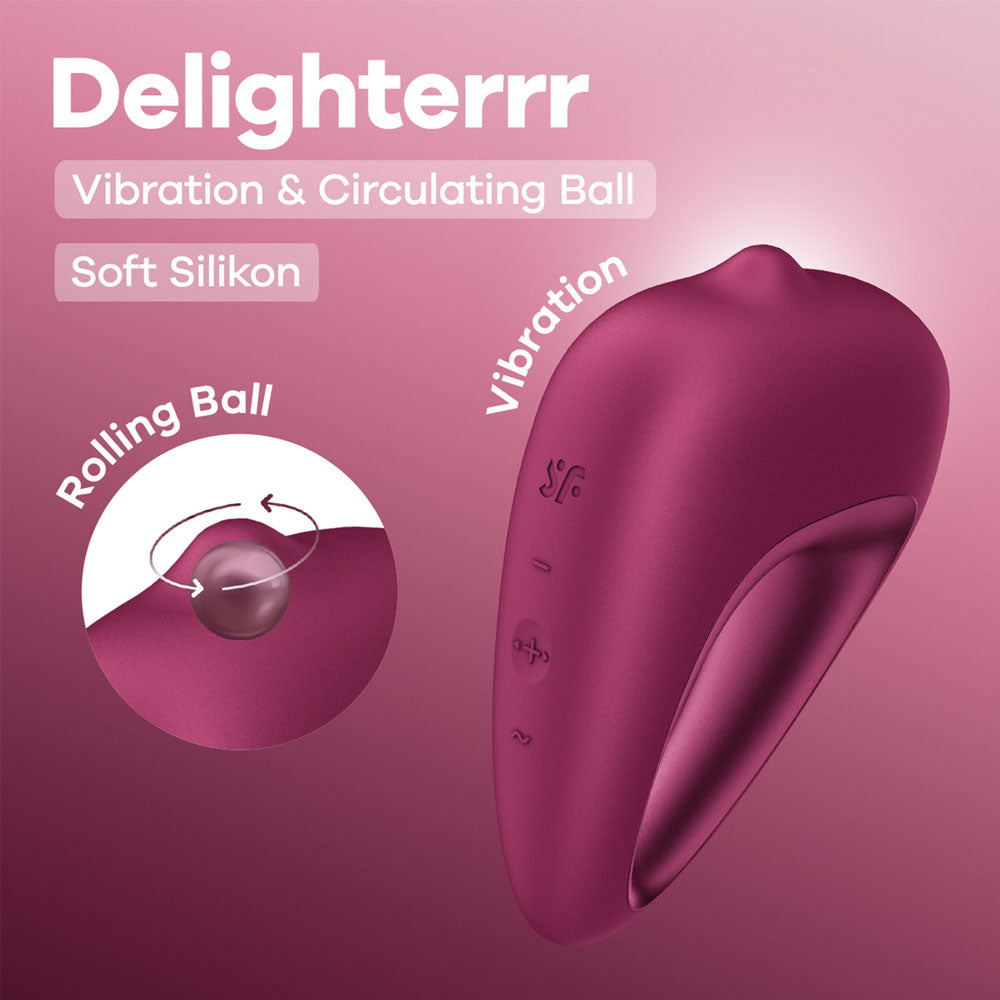 Satisfyer Delighterrr - Berry USB-C Rechargeable Stimulator with Rolling Ball
