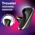 Satisfyer Traveler - Black - Black USB Rechargeable Air Pulse Clitoral Stimulator
