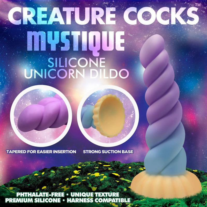 Creature Cocks Mystique Silicone Unicorn Dildo - Coloured 21 cm Fantasy Dildo