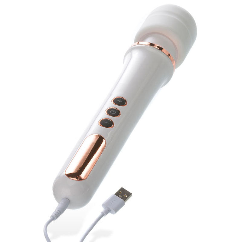 Adam & Eve Rechargeable Magic Massager - Rose Gold/White 33 cm USB Rechargeable Massager Wand