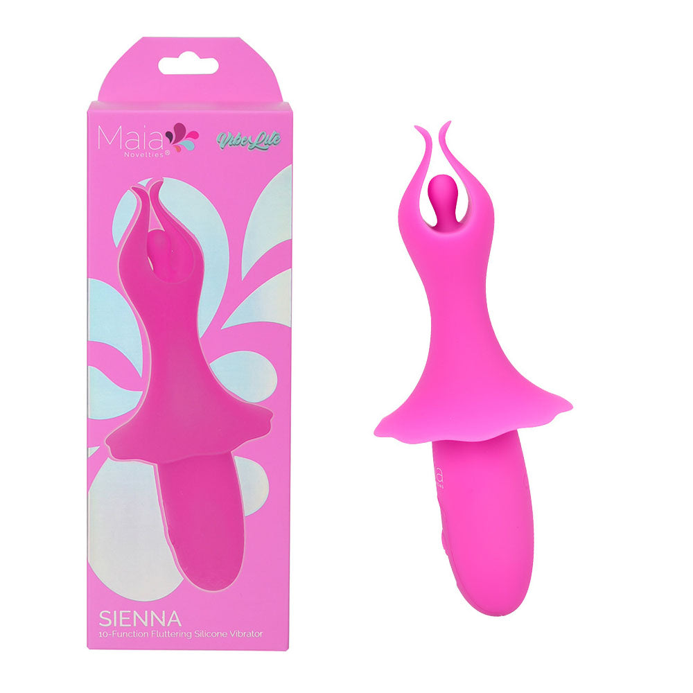 Maia SIENNA - Pink - Pink 15.2 cm USB Rechargeable Fluttering Bullet