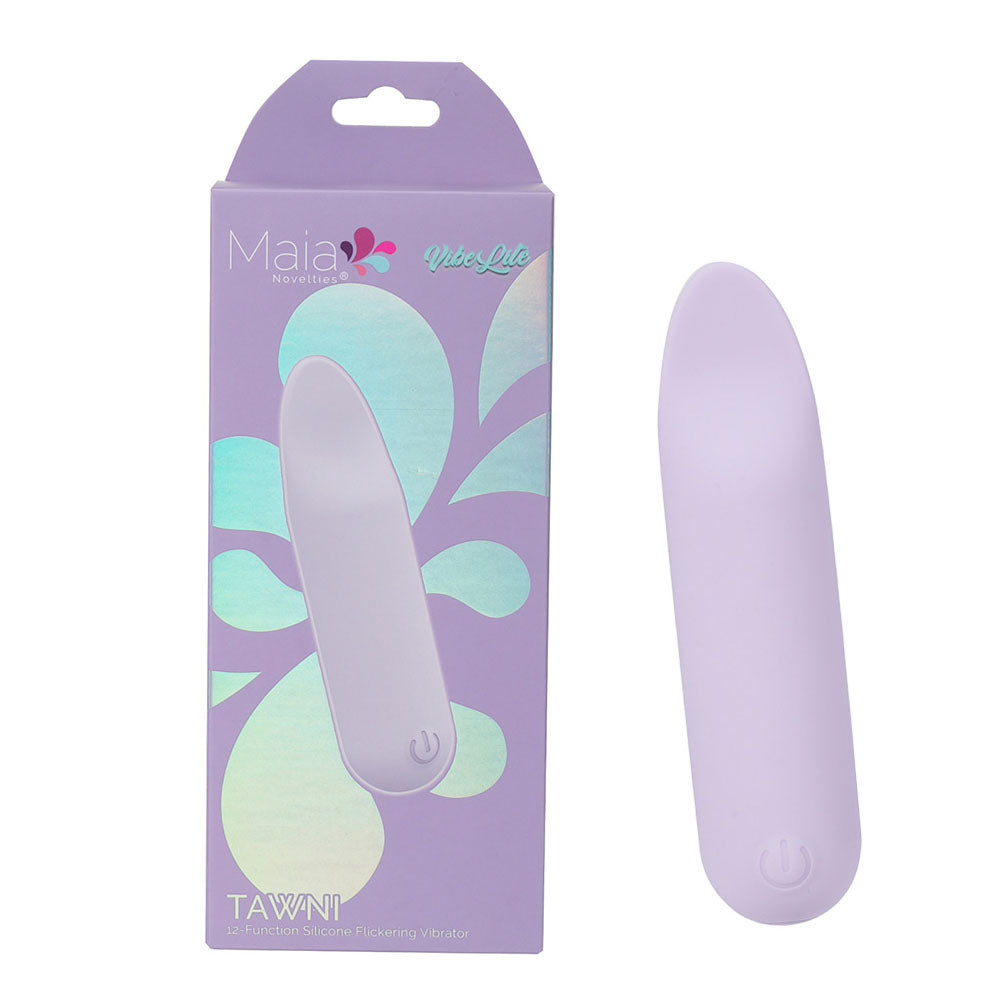 Maia TAWNI - Lavender - Lavender 9 cm USB Rechargeable Bullet with Flickering Tip