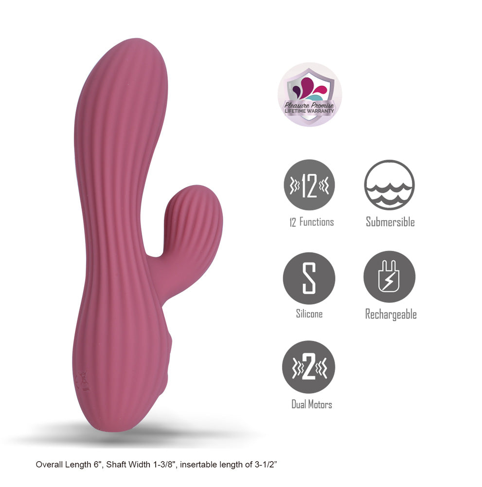 Maia SEDONA - Purple 15.2 cm USB Rechargeable Dual Vibrator