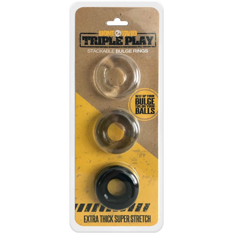 Boneyard Triple Play Cock Rings - 3 Pack