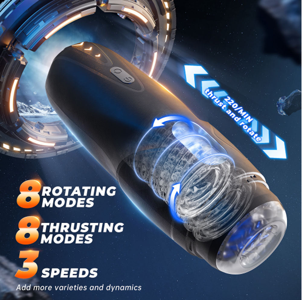 CyberSkin The Galaxy Voy - USB Rechargeable Thrusting & Rotating Auto Masturbator with Heater