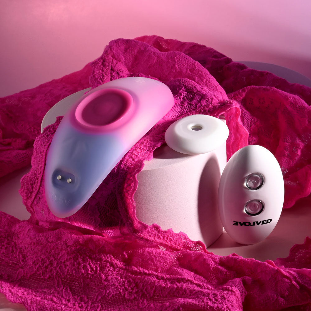 Evolved PARADISE PANTY - Pink/Purple USB Rechargeable Panty Vibrator with Remote Control