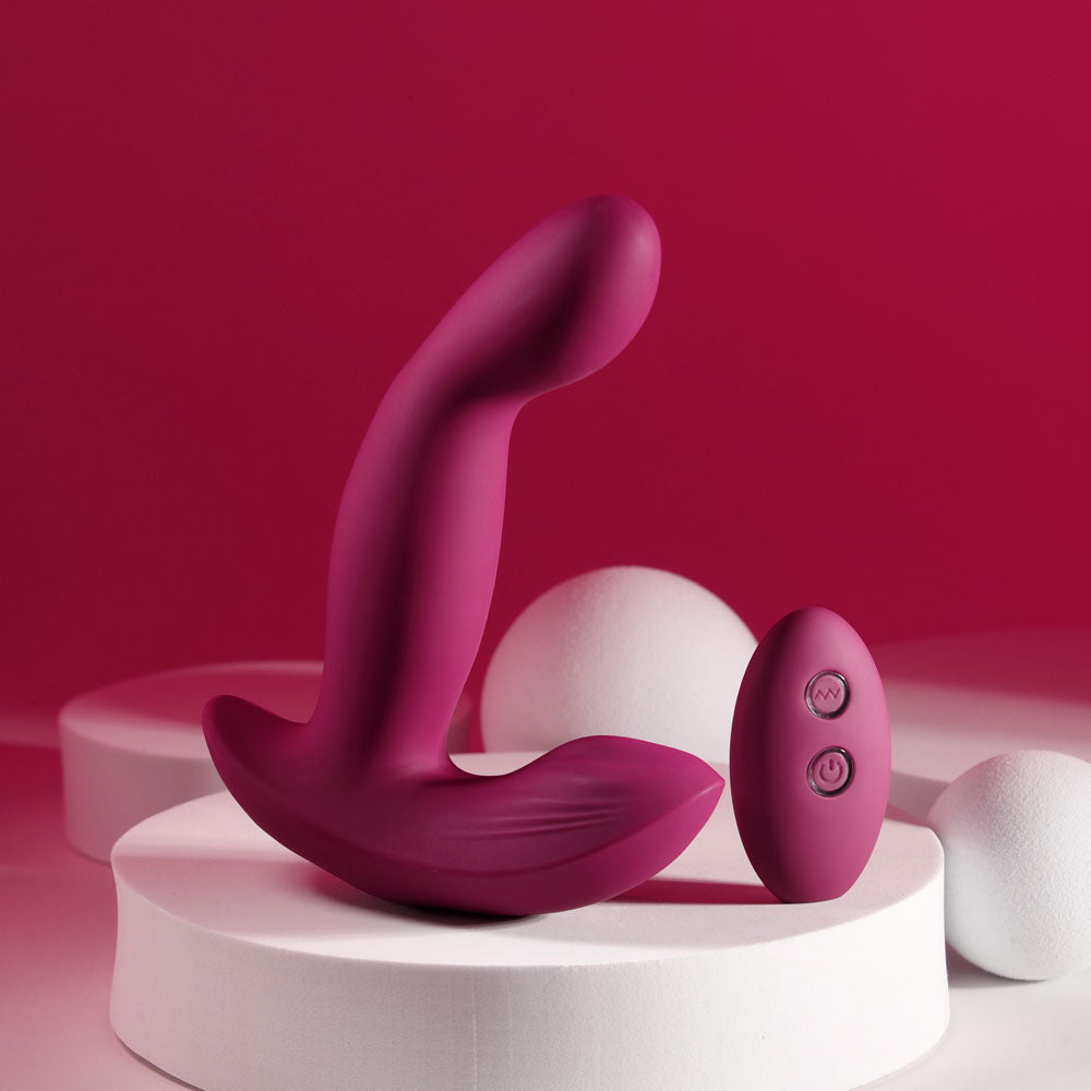 Evolved COME ON OVER - Burgundy Red 15.9 cm USB Rechargeable Vibrator with Wireless Remote