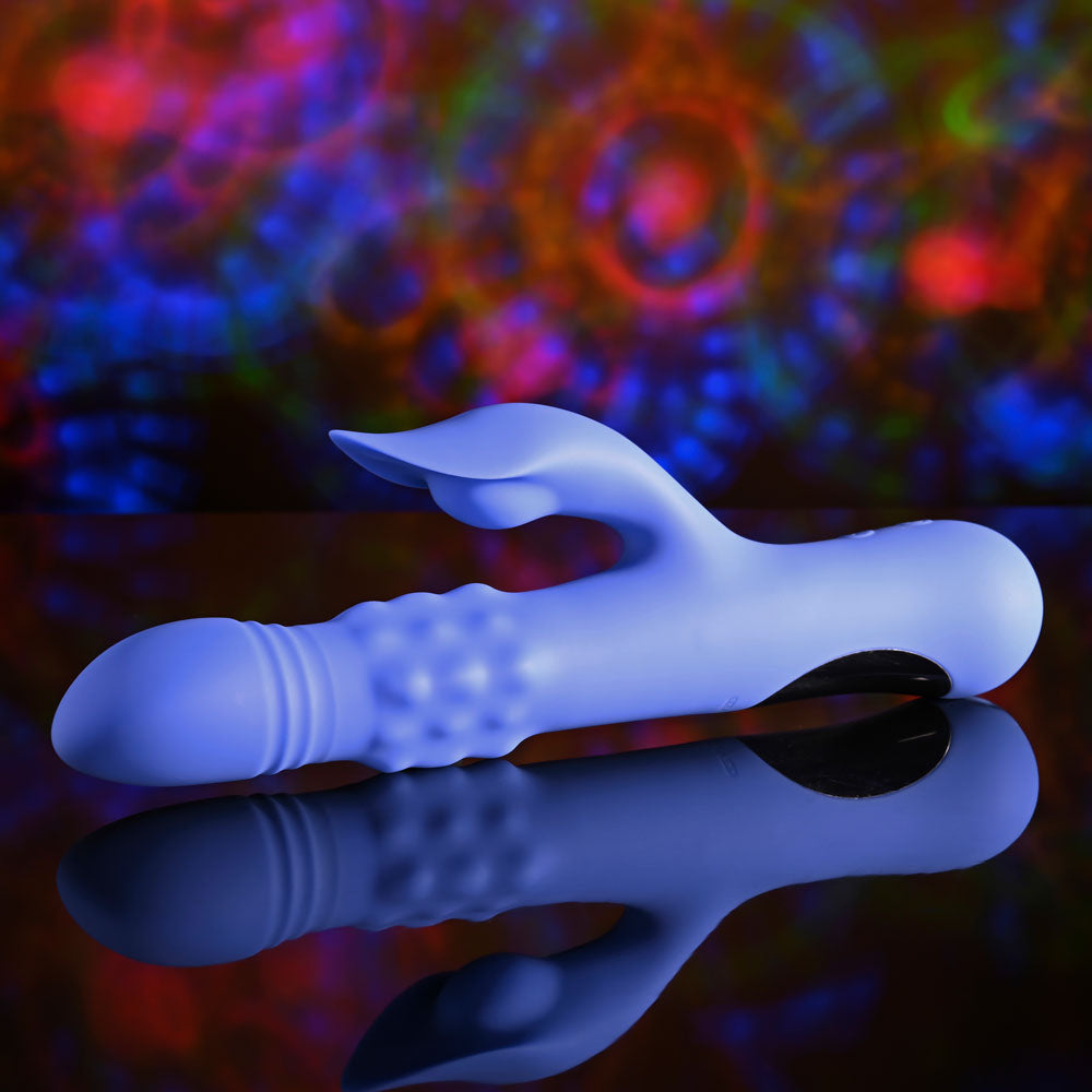 Evolved POP GOES THE O - Purple 24.7 cm USB Rechargeable Thrusting & Bulging Rabbit Vibrator