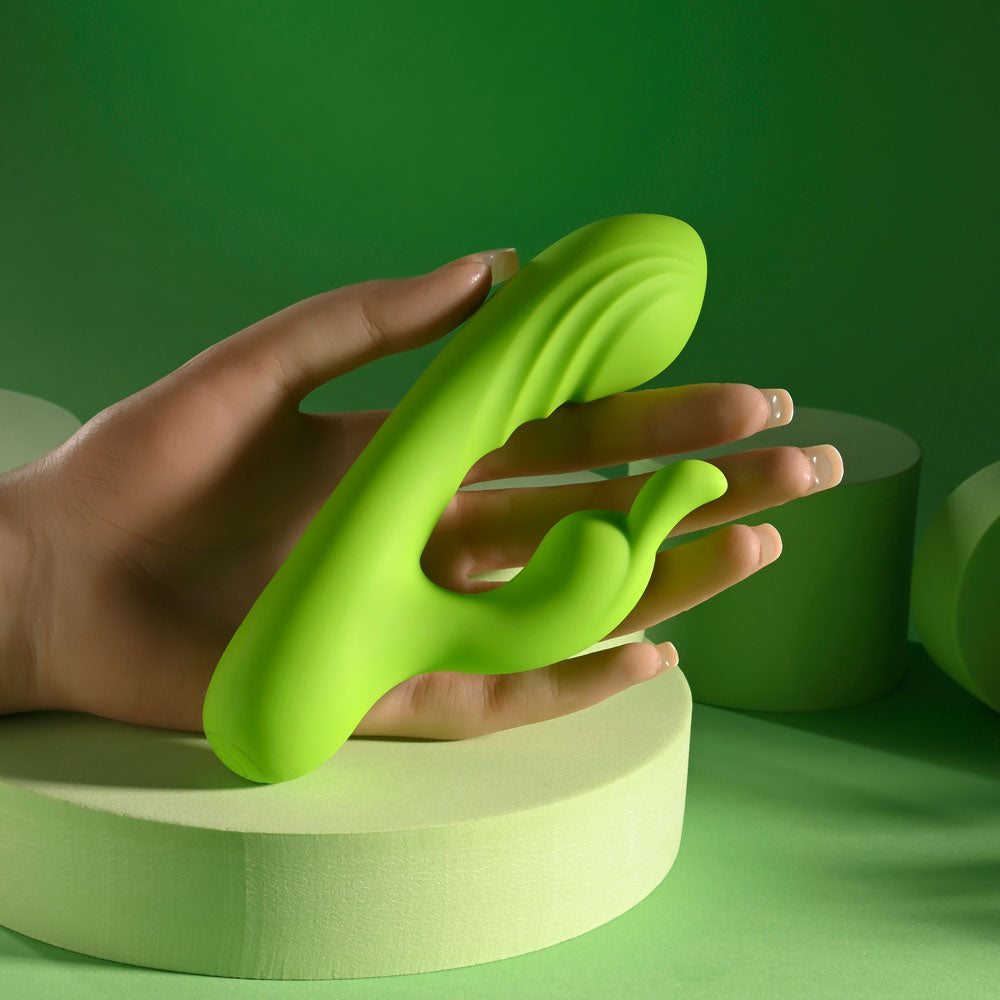 Evolved BRAT BUNNY - Green 16.2 cm USB Rechargeable Rabbit Vibrator