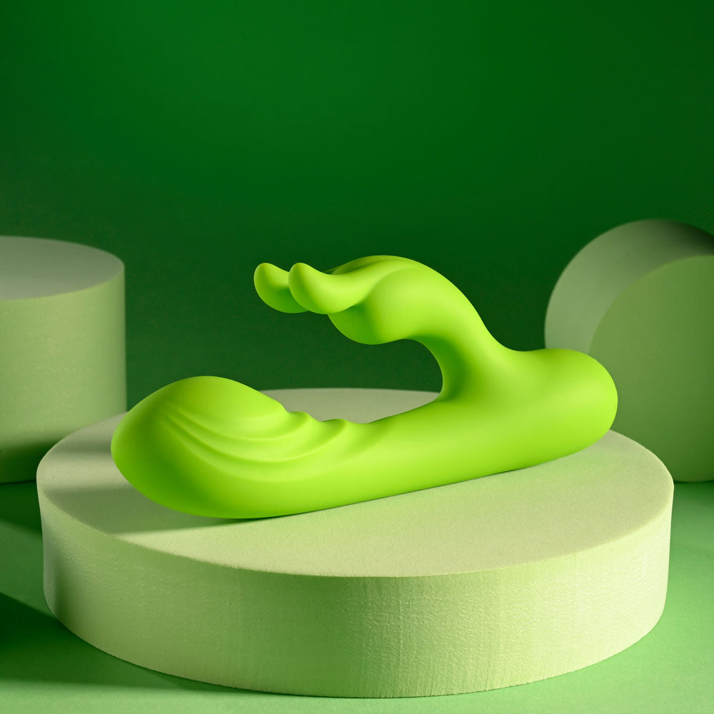 Evolved BRAT BUNNY - Green 16.2 cm USB Rechargeable Rabbit Vibrator