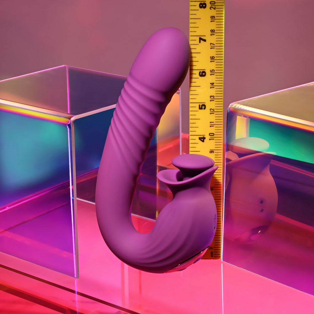 Evolved DEEP ECSTASY - Purple 16.5 cm USB Rechargeable Thrusting and Tapping Vibrator