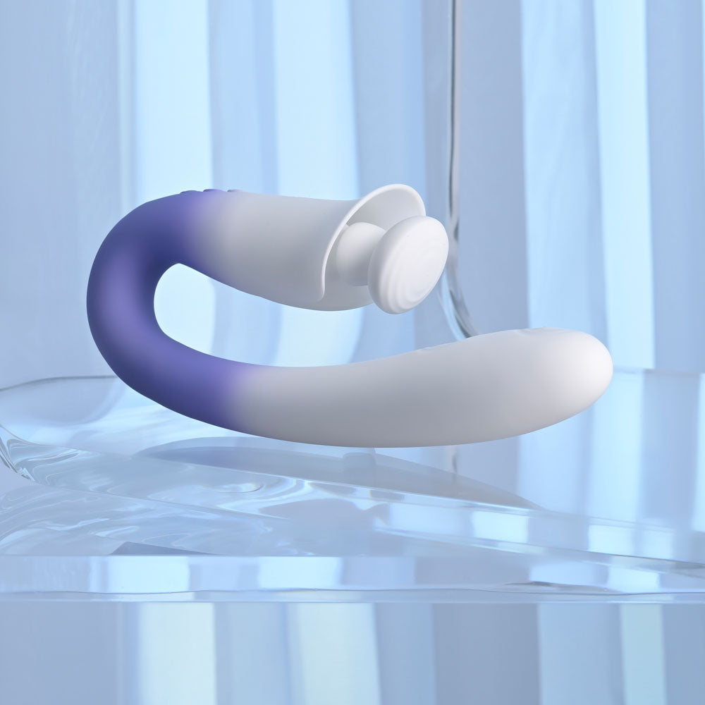 Evolved SPRING LOADED - White/Purple 23 cm USB Rechargeable Multi-Tapping Vibrator