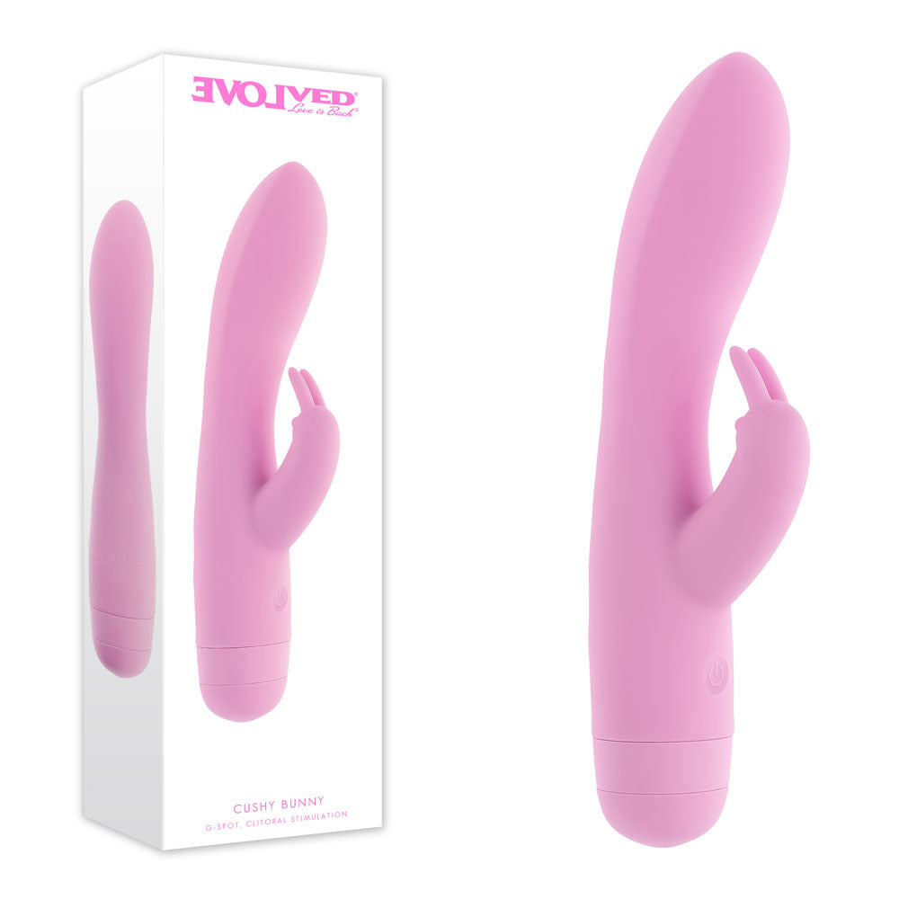 Evolved CUSHY BUNNY - Pink 19.1 cm USB Rechargeable Rabbit Vibrator