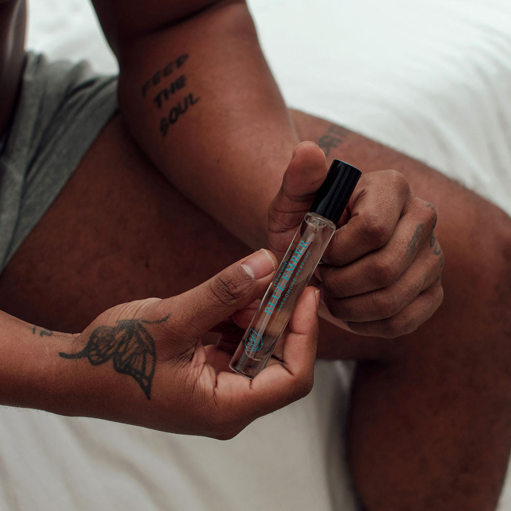 Eye Of Love Love In Bloom Blue Ember Pheromone Cologne - 10ml - Citrus & Cedar Scented Pheromone Cologne for Men to attract Women - 10 ml Spray
