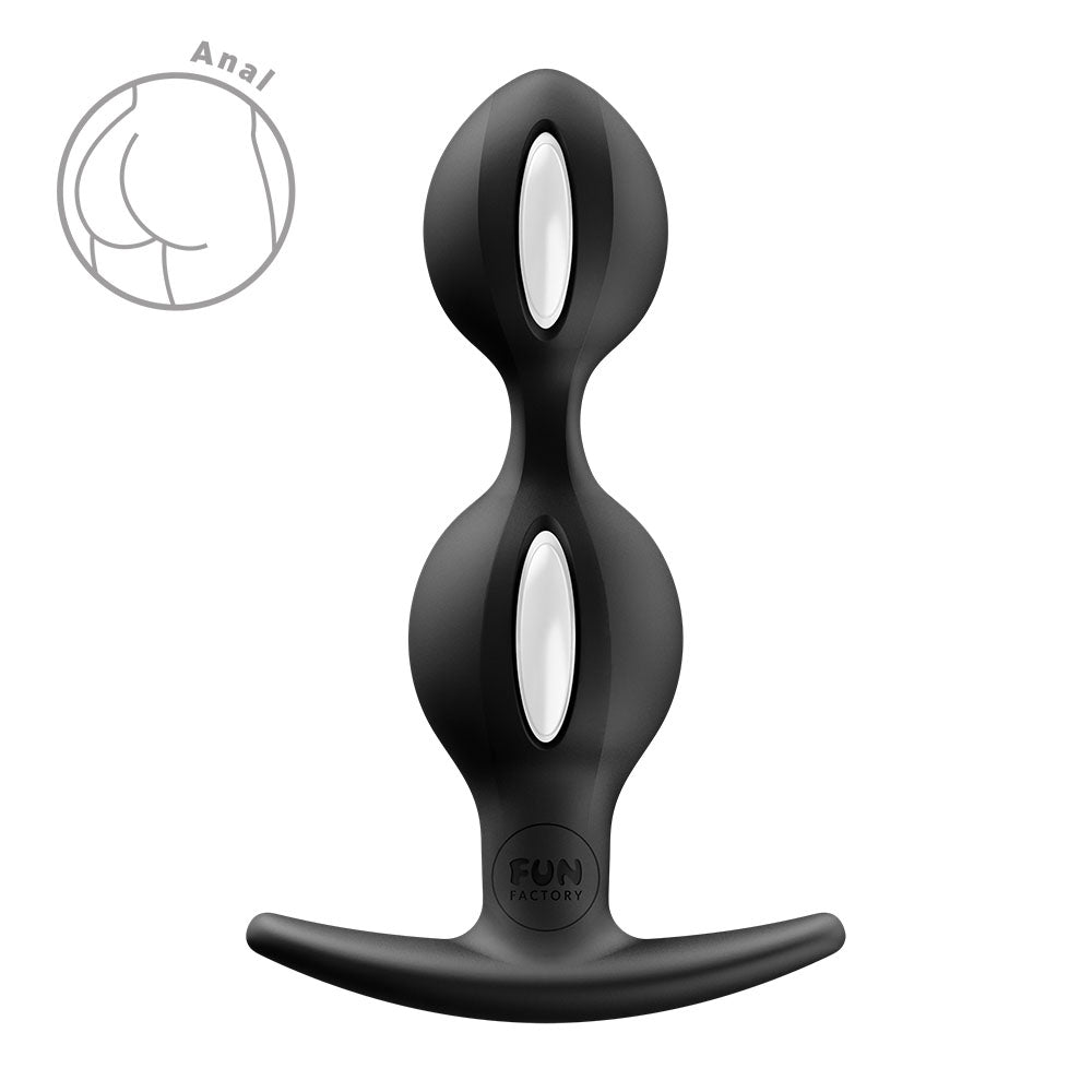 Fun Factory B BALLS DUO Black - Black 13 cm Weighted Kegel Balls