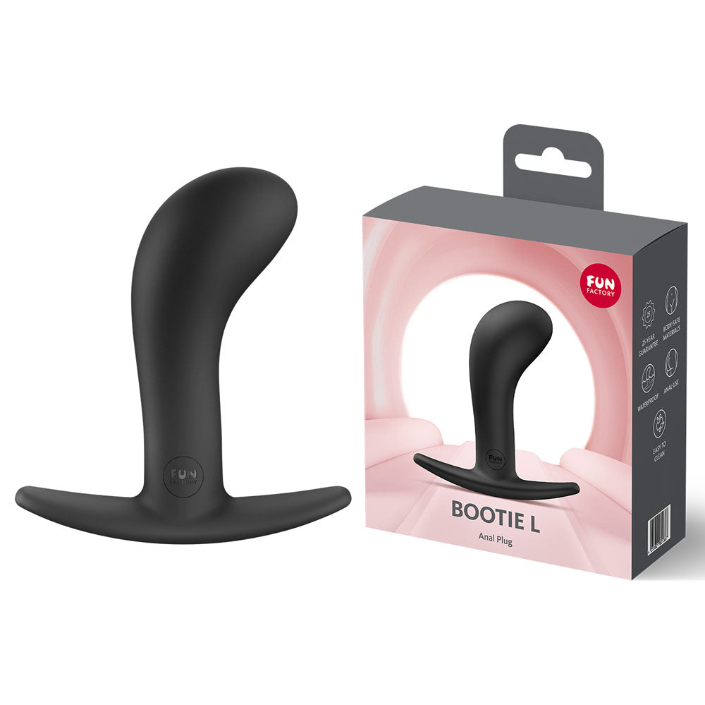 Fun Factory BOOTIE L Black - Black 10.9 cm Large Anal Plug