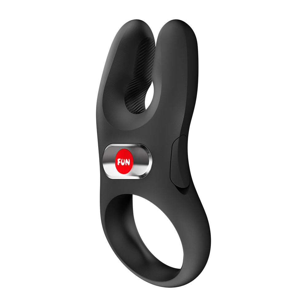 Fun Factory NOS PRO Black - Black USB-C Rechargeable Vibrating Cock Ring