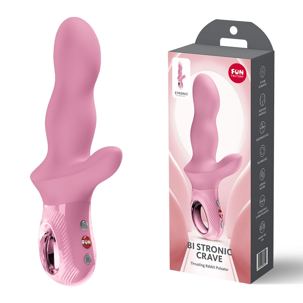 Fun Factory BI STRONIC CRAVE Rose - Rose USB-C Rechargeable Thrusting Vibrator