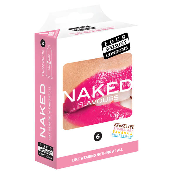 Four Seasons Naked Flavours - Ultra Thin Flavoured Condoms - 6 Pack
