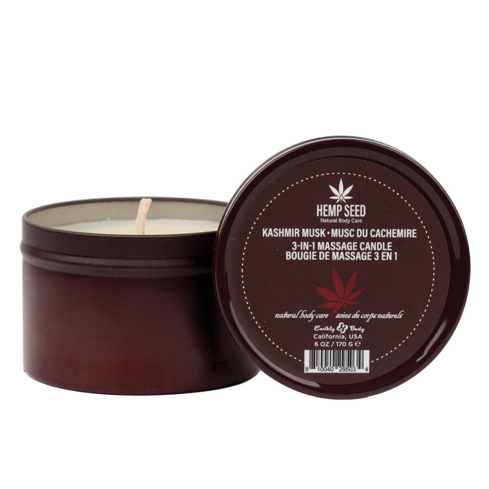 Hemp Seed 3-In-1 Massage Candle - Kashmir Musk (Brandy