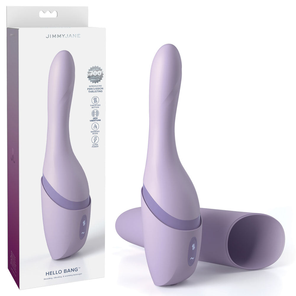 JimmyJane Hello Bang - Purple 27 cm USB Rechargeable Warming & Thrusting Vibrator