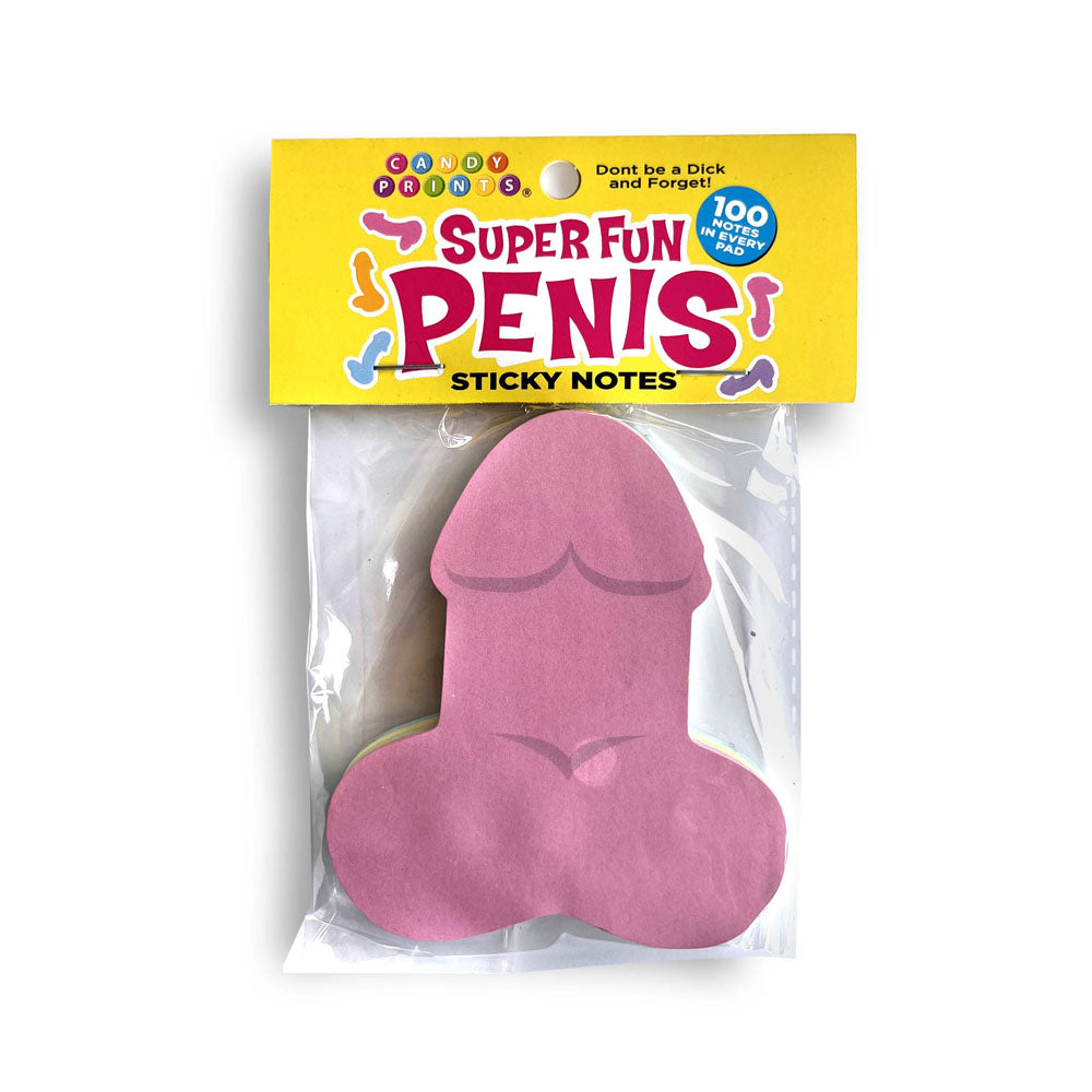 Super Fun Penis Sticky Notes - Multi Coloured Novelty Sticky Notes - 100 Pack
