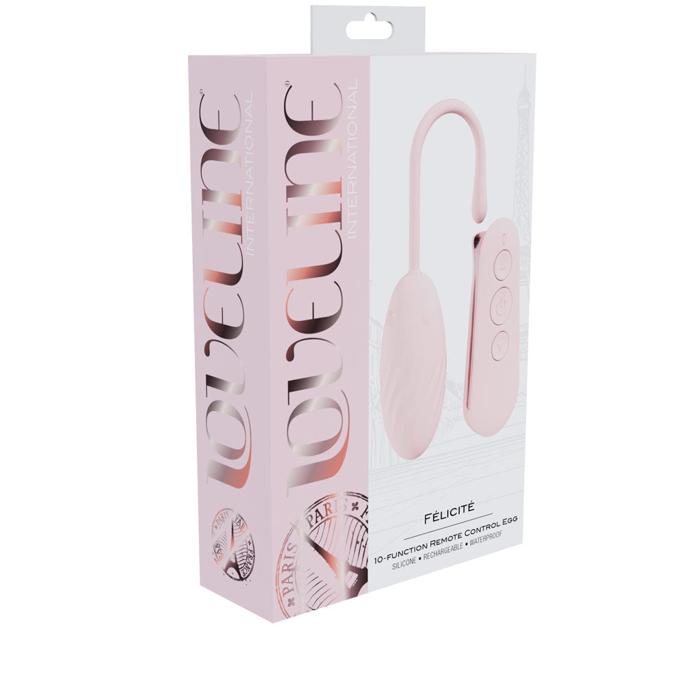 LOVELINE Felicite - Pink - Pink USB Rechargeable Vibrating Egg with Wireless Remote