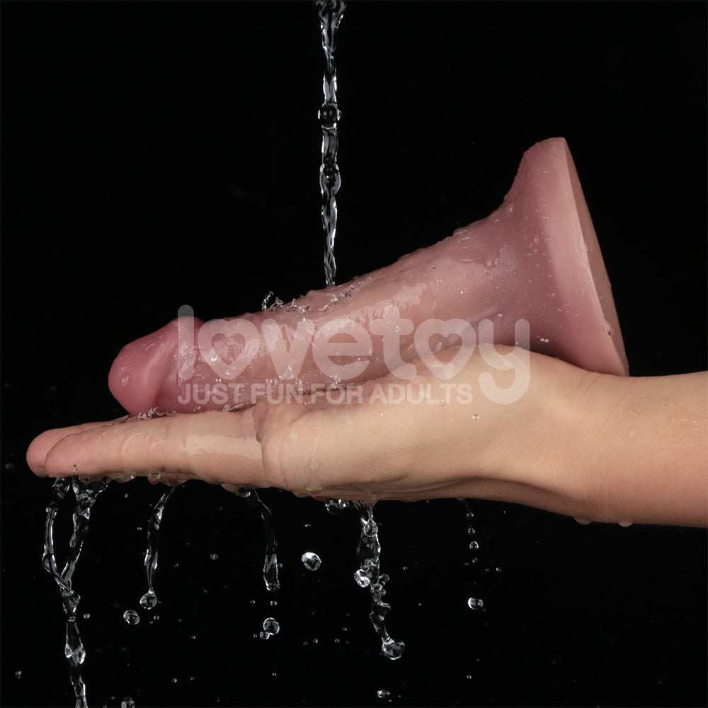 Dual Density Power Cock - 6 Inch Flesh - Flesh 16 cm USB Rechargeable Vibrating Dong