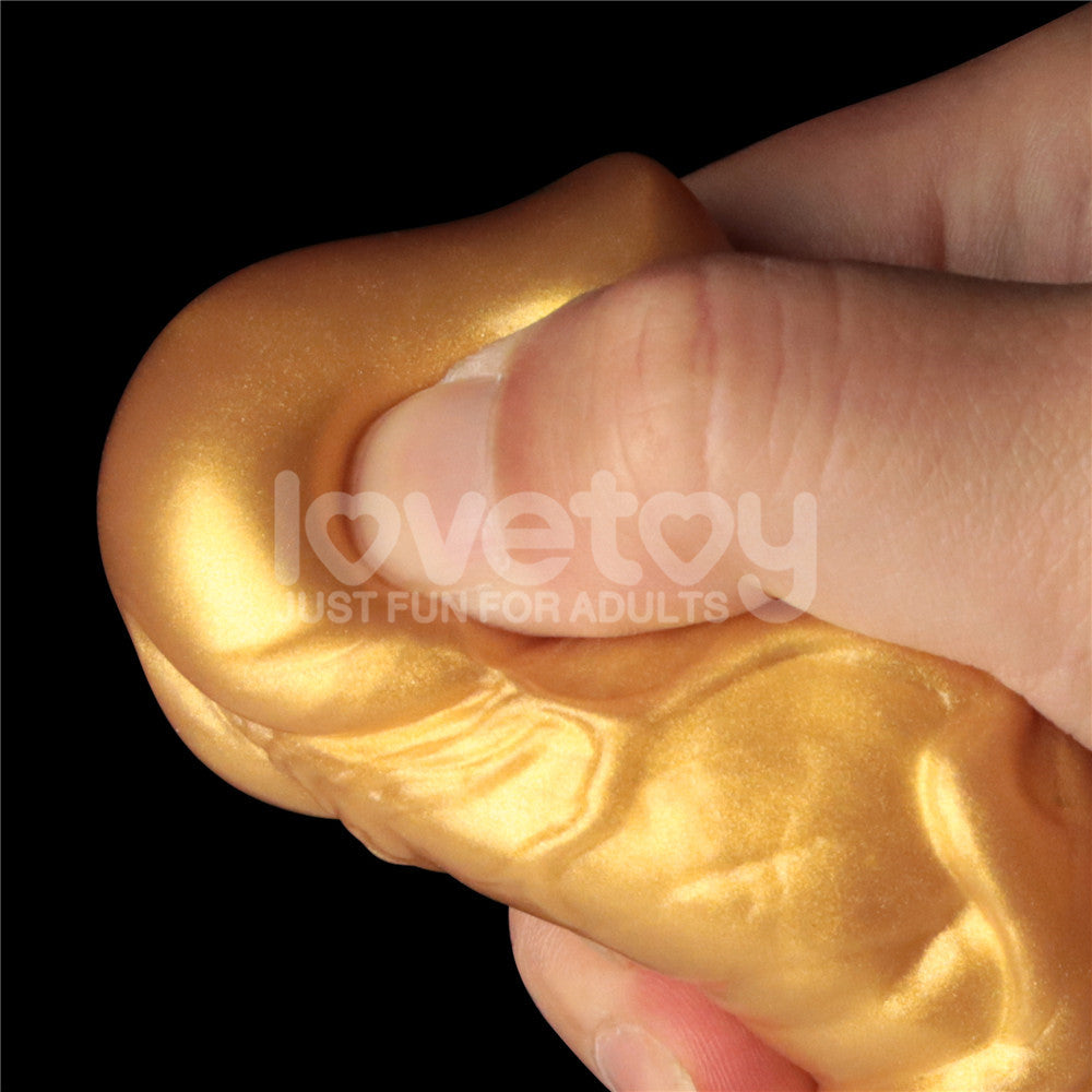 Aerosx 7.5 Inch Dual Density Inflatable Dildo - Gold/Blue 24 cm Inflatable Fantasy Dildo