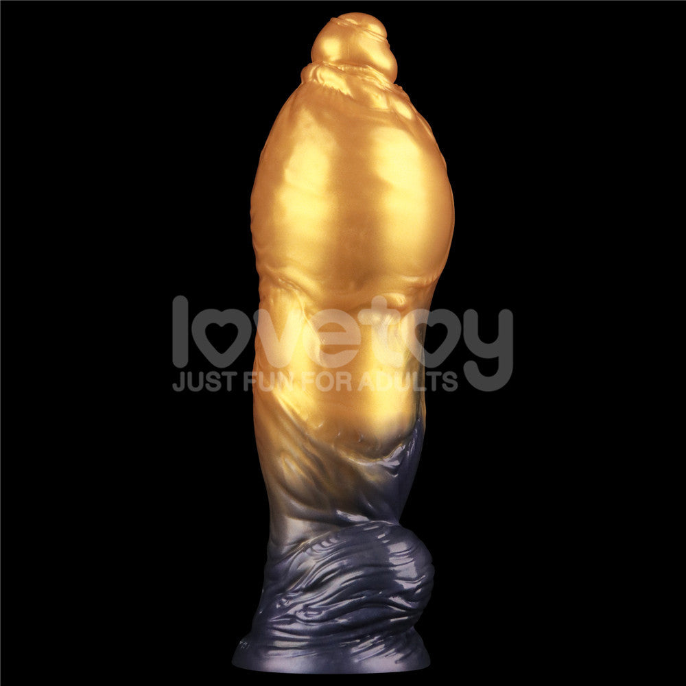 Aerosx 10 Inch Dual Density Inflatable Dildo - Gold/Blue 33 cm Inflatable Fantasy Dildo