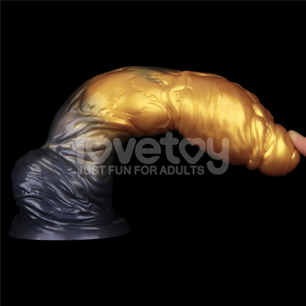 Aerosx 10 Inch Dual Density Inflatable Dildo - Gold/Blue 33 cm Inflatable Fantasy Dildo