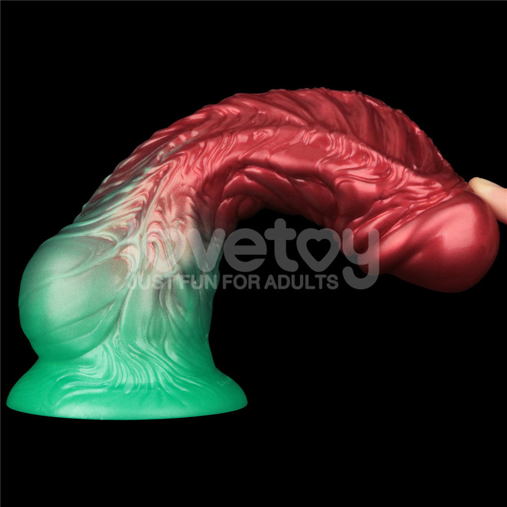 Aerosx 8 Inch Dual Density Inflatable Dildo - Red/Green 28 cm Inflatable Fantasy Dildo