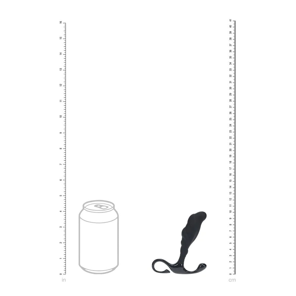 LEVELZ Rippled with Hard Loop Prostate Massager - Small - Black Small Prostate Massager