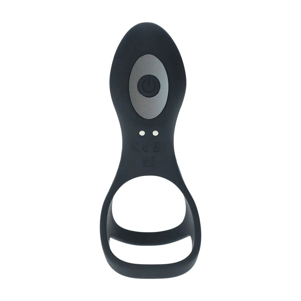 LEVELZ Vibrating Cock & Ball Ring with Shaft Loop - Black USB Rechargeable Vibrating Cock & Ball Rings