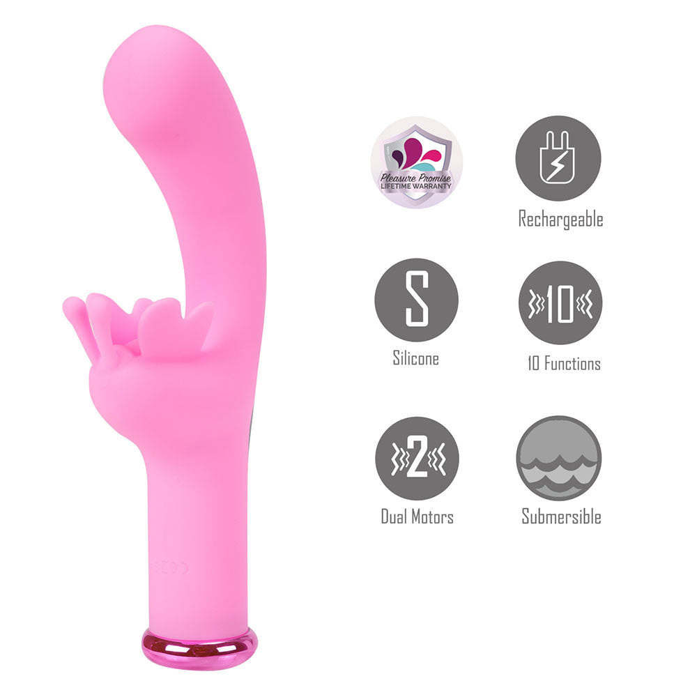 Maia MYLA - Pink - Pink 15.9 cm USB Rechargeable Butterfly Vibrator
