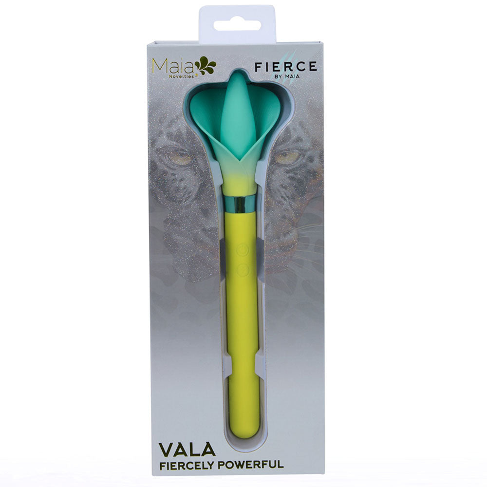 Maia VALA - Yellow - Yellow/Green 22.2 cm USB Rechargeable Flower Vibrator