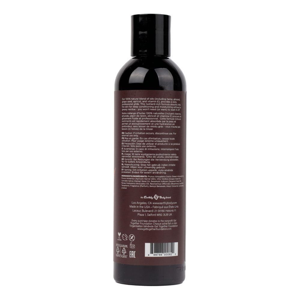 Hemp Seed Massage & Body Oil - Dreamsicle (Tangerine & Plum) Scented - 237 ml Bottle