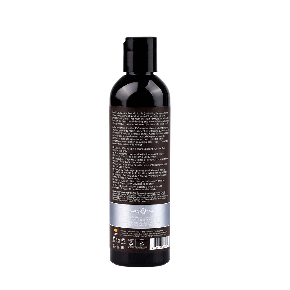 Hemp Seed Massage & Body Oil - Unscented - 237 ml Bottle