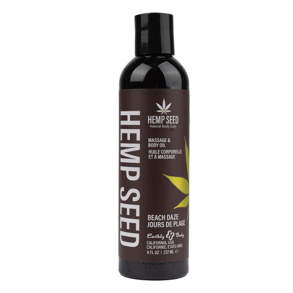 Hemp Seed Massage & Body Oil - Beach Daze (Coconut & Pineapple) Scented - 237 ml Bottle