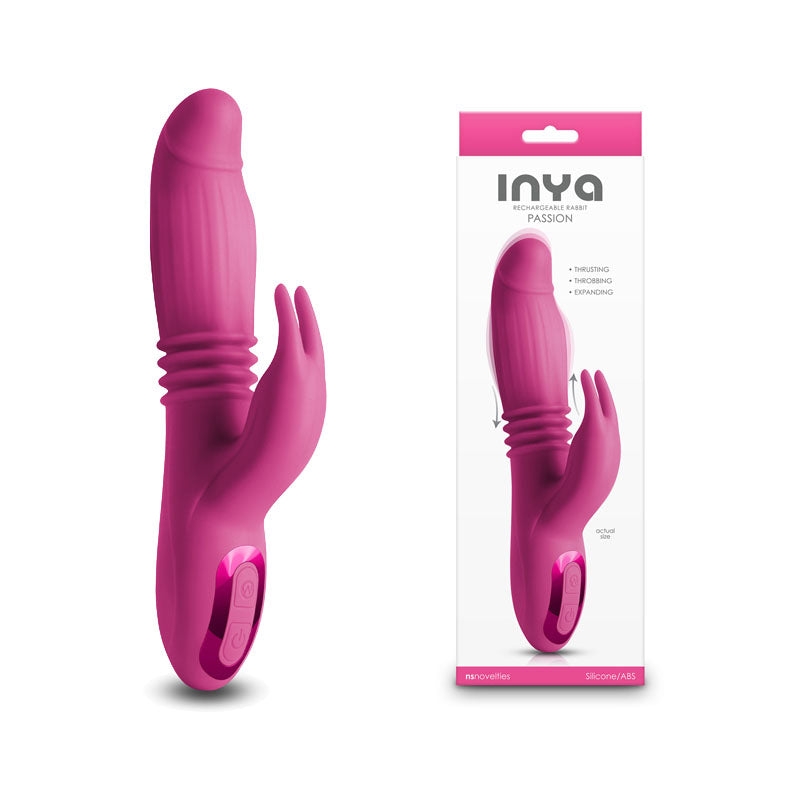 INYA Passion - Pink - Pink 22.2 cm USB Rechargeable Thrusting Rabbit Vibrator