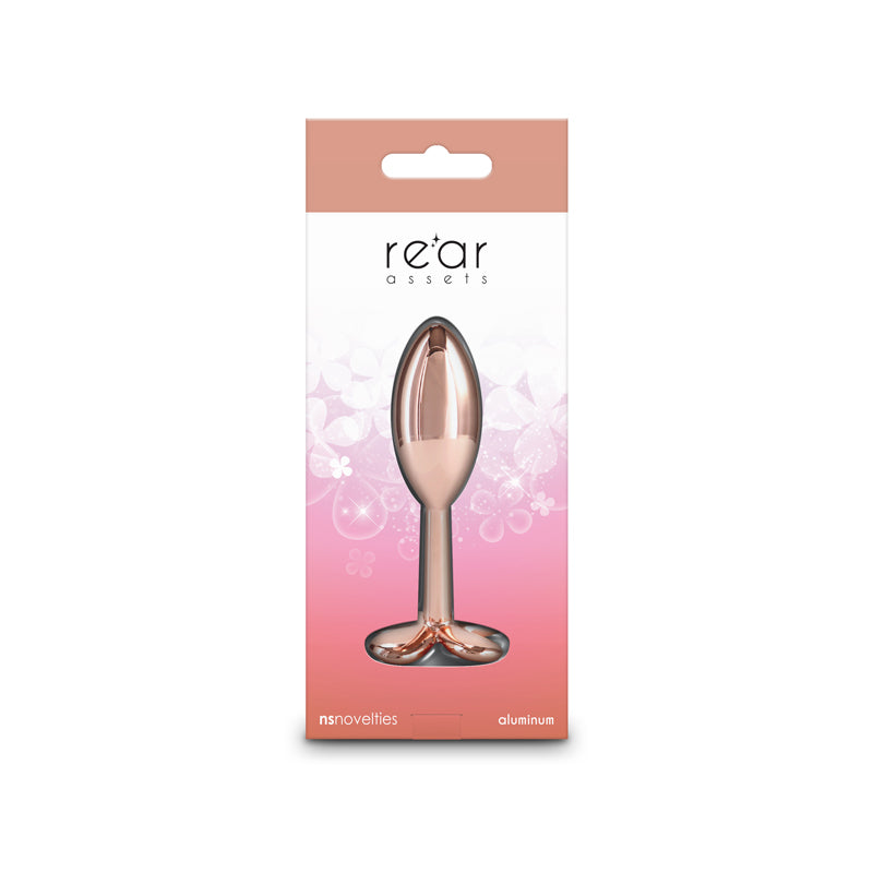 Rear Assets Clover - Rose Gold - Rose Gold 9.2 cm Metallic Butt Plug